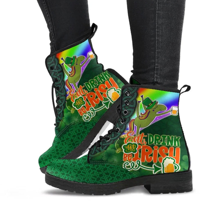 Happy St. Patrick's Day Leather Boot - Eat, Drink and Be Irish