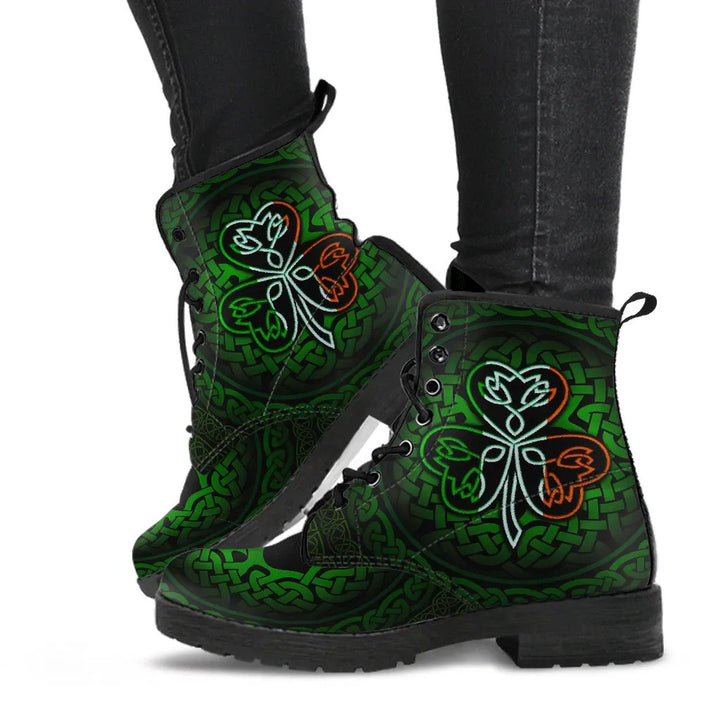 Ireland Celtic Leather Boots - Irish Celtic Shamrock