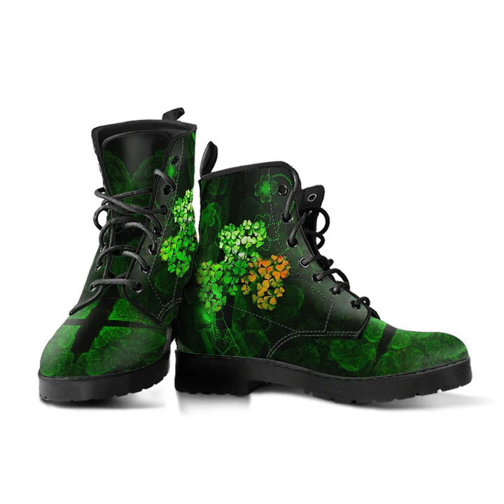 Ireland Celtic Leather Boots - Irish 3D Shamrock