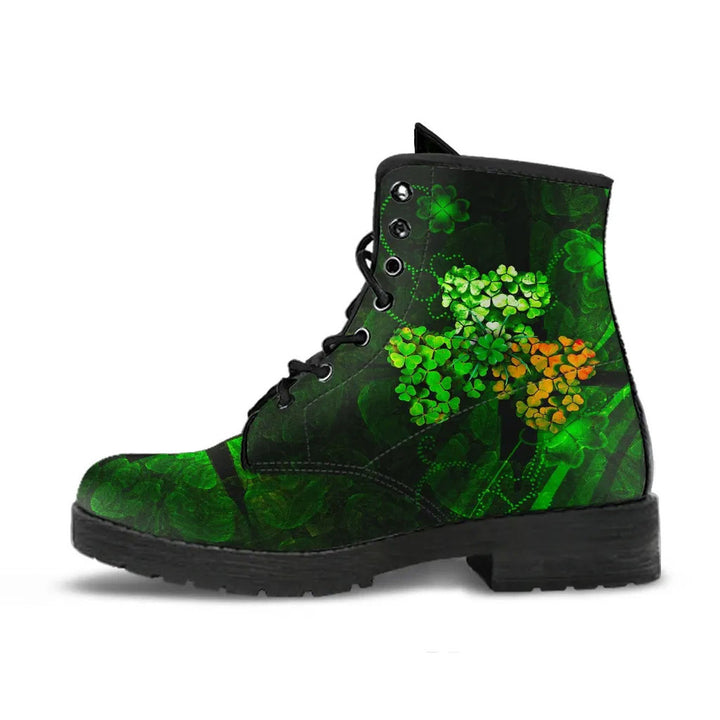 Ireland Celtic Leather Boots - Irish 3D Shamrock