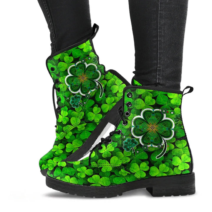 Ireland Celtic Leather Boots - Irish Shamrock