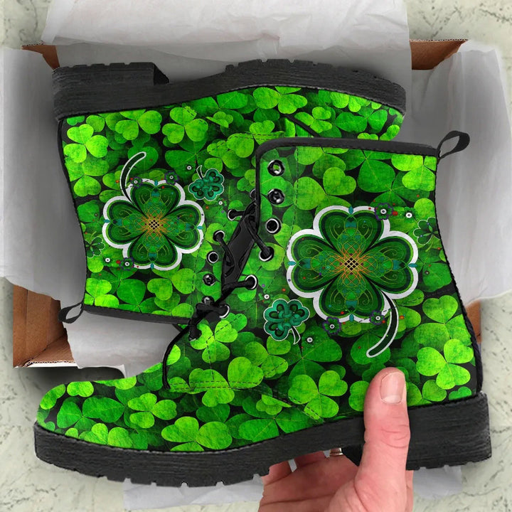 Ireland Celtic Leather Boots - Irish Shamrock