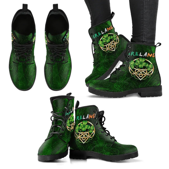 Ireland Celtic Leather Boots - Irish Shamrock