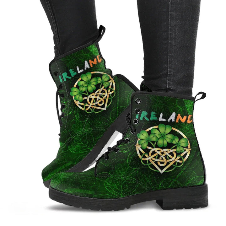 Ireland Celtic Leather Boots - Irish Shamrock