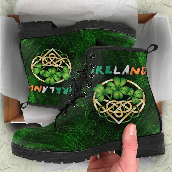 Ireland Celtic Leather Boots - Irish Shamrock