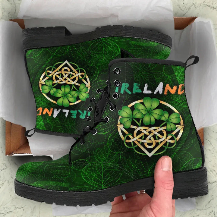 Ireland Celtic Leather Boots - Irish Shamrock