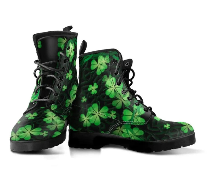 Celtic Leather Boots - St. Patrick's Day with Irish Shamrock and Celtic Knot
