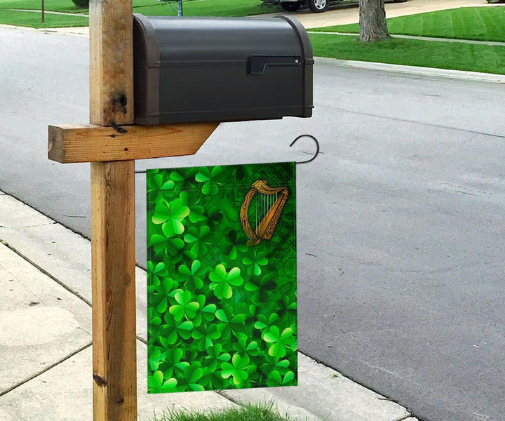 Ireland Celtic Flag - Ireland Celtic Harp With Shamrock