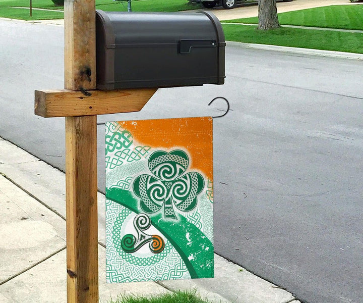 Ireland Celtic Flag - Ireland Shamrock With Celtic Patterns