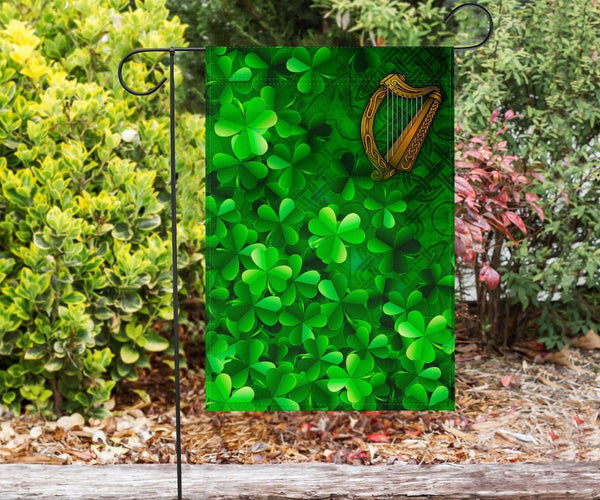 Ireland Celtic Flag - Ireland Celtic Harp With Shamrock