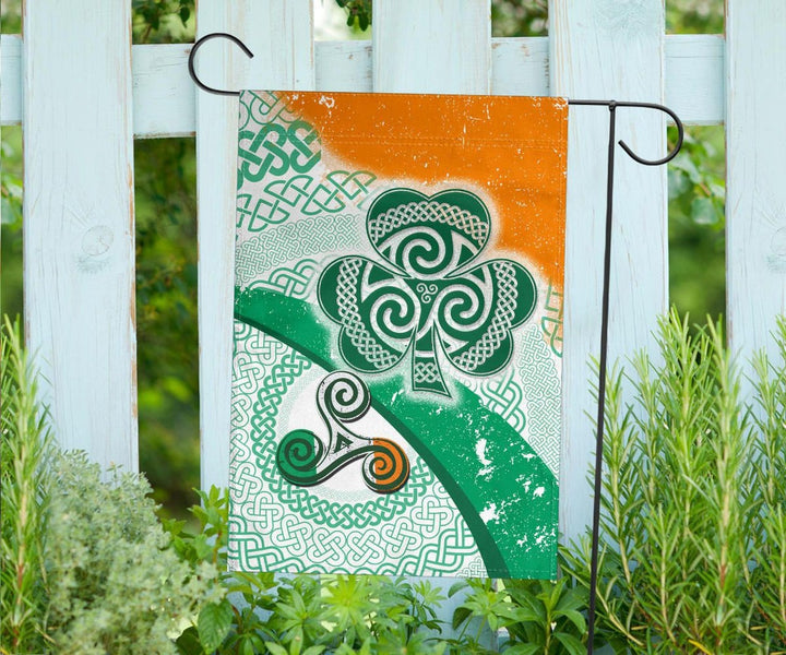 Ireland Celtic Flag - Ireland Shamrock With Celtic Patterns