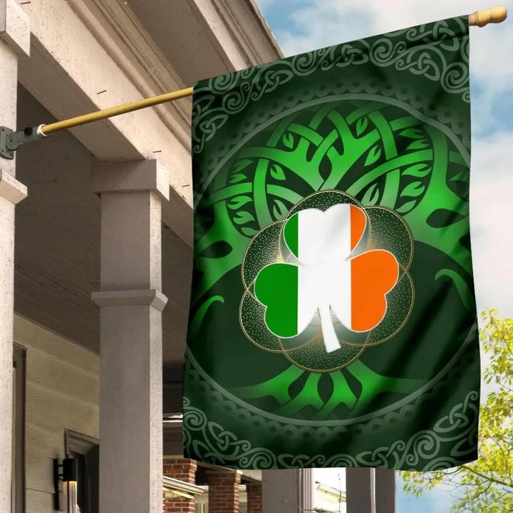 Ireland Celtic Flag - Irish Shamrock & Tree of Life