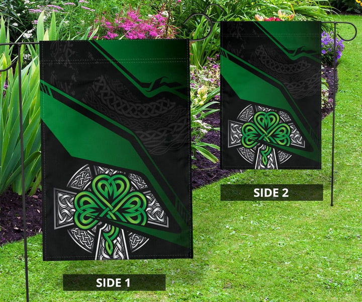 Ireland Celtic Flag - Celtic Cross & Shamrock