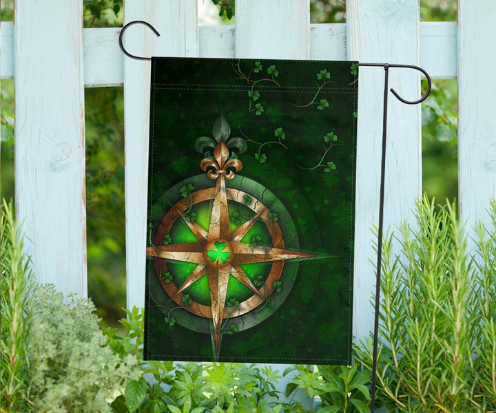 Ireland Flag - Celtic Irish Compass & Shamrock