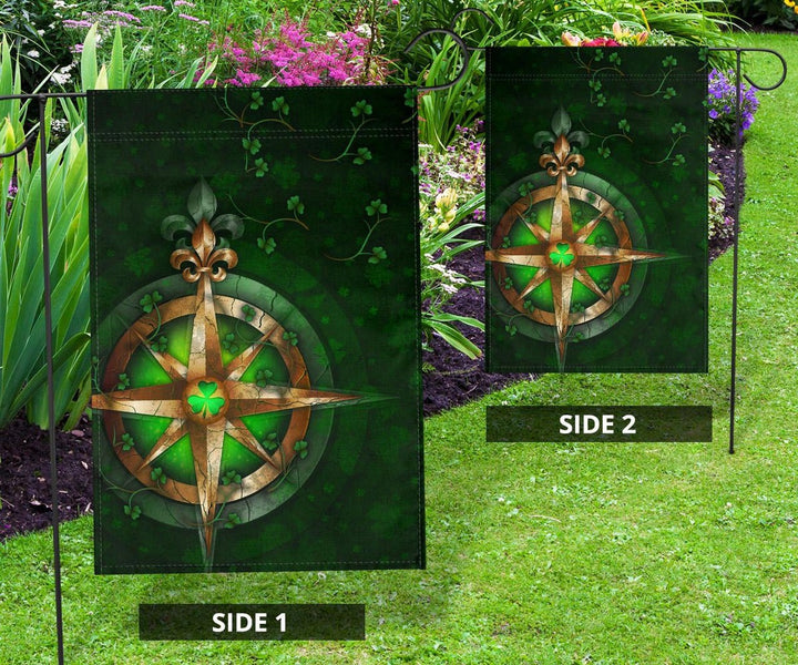 Ireland Flag - Celtic Irish Compass & Shamrock