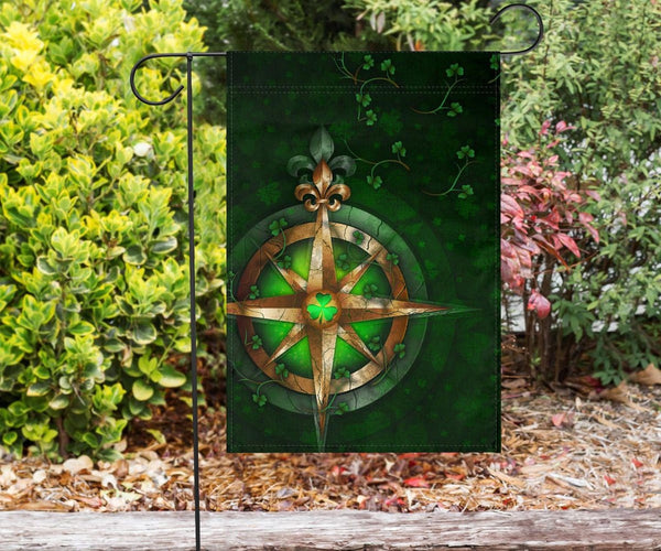 Ireland Flag - Celtic Irish Compass & Shamrock