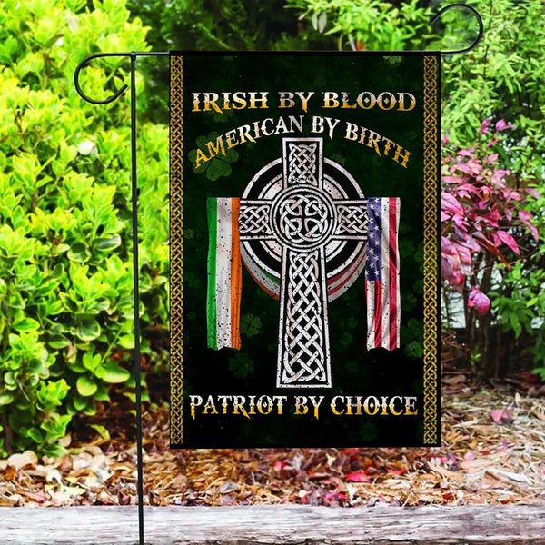 Celtic Flag - Flag Irish By Blood American By Birth Patriot By Choice Flag