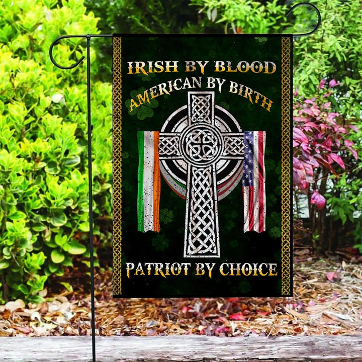 Celtic Flag - Flag Irish By Blood American By Birth Patriot By Choice Flag