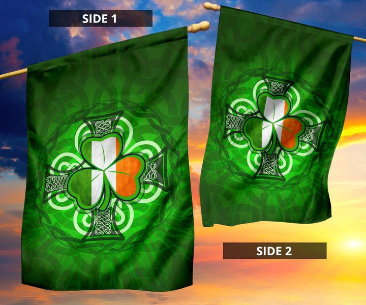 Ireland Flag - Ireland Shamrock With Celtic Cross