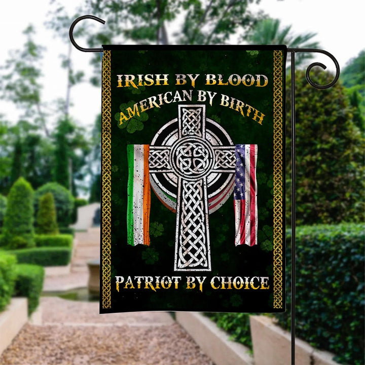 Celtic Flag - Flag Irish By Blood American By Birth Patriot By Choice Flag