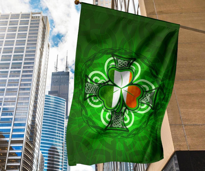 Ireland Flag - Ireland Shamrock With Celtic Cross