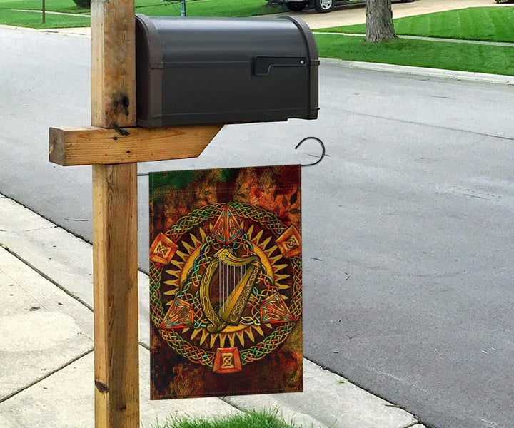 Ireland Celtic Flag - Irish Coat Of Arms Triangle Knotwork Autumn Style