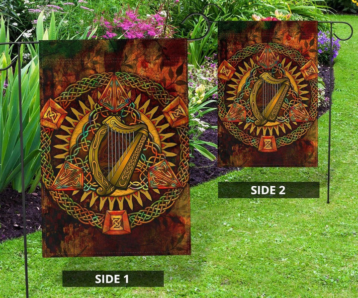 Ireland Celtic Flag - Irish Coat Of Arms Triangle Knotwork Autumn Style