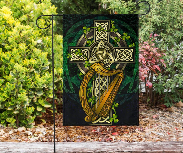 Ireland Celtic Flag - Ireland Coat Of Arms with Celtic Cross