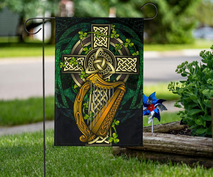 Ireland Celtic Flag - Ireland Coat Of Arms with Celtic Cross