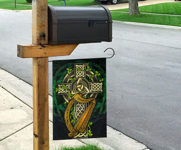 Ireland Celtic Flag - Ireland Coat Of Arms with Celtic Cross