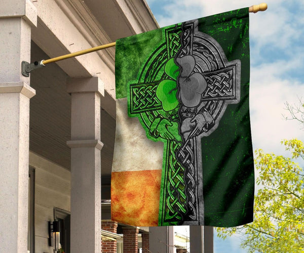 Ireland Celtic Flag - Irish Claddagh Cross