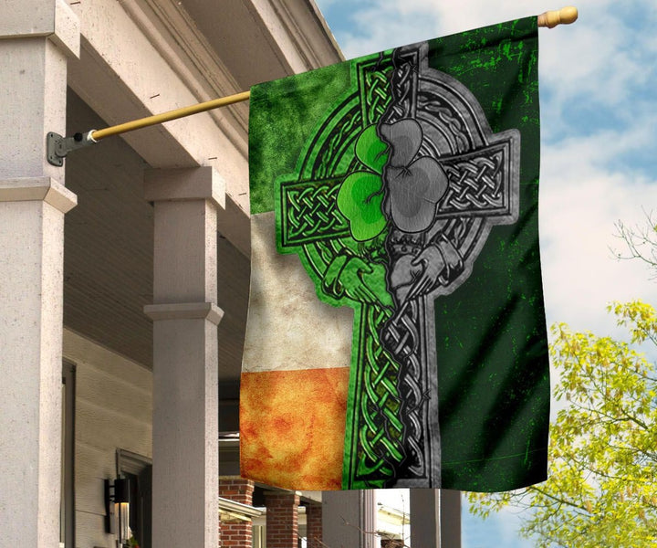 Ireland Celtic Flag - Irish Claddagh Cross