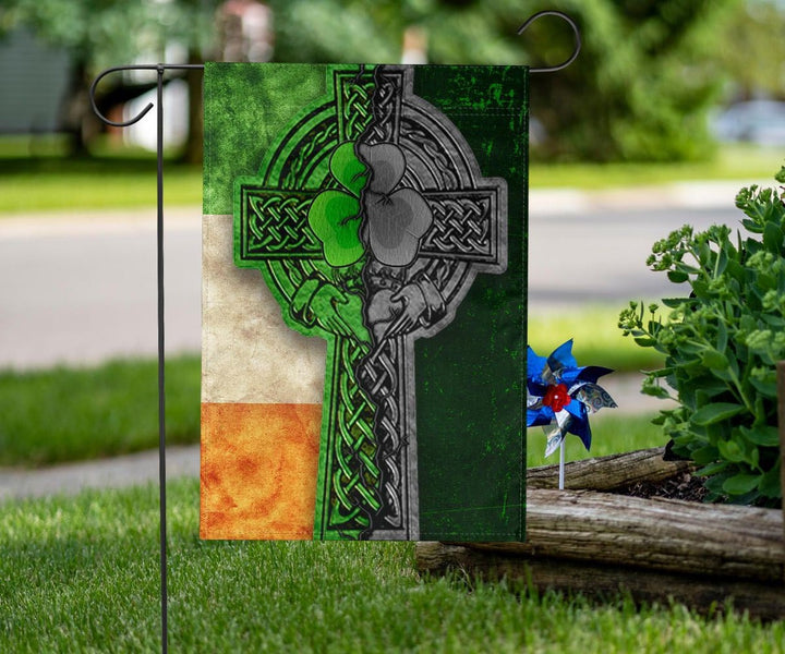 Ireland Celtic Flag - Irish Claddagh Cross