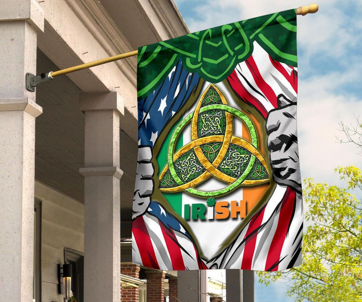 Irish American Heritage Flag - Irish Blood Runs Through My Veins