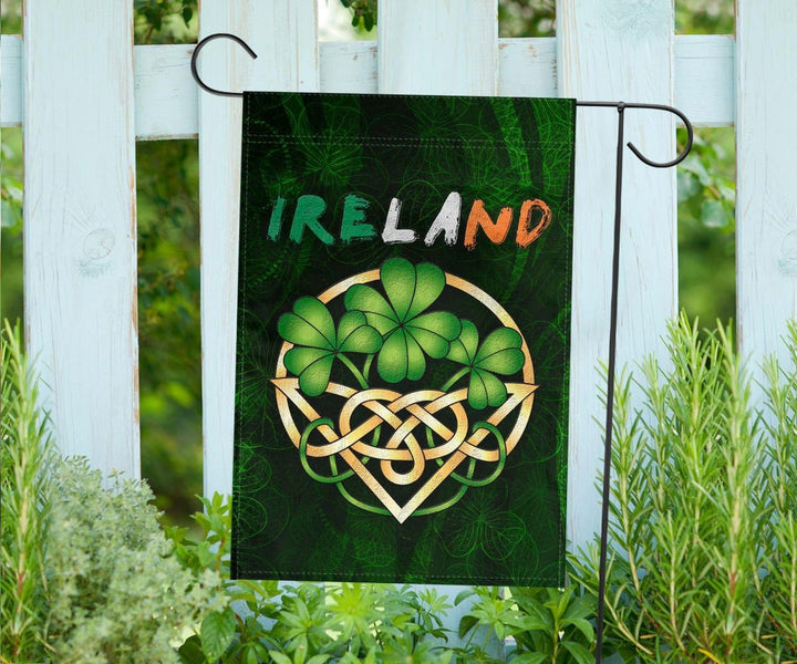 Ireland Celtic Garden Flag - Irish Shamrock