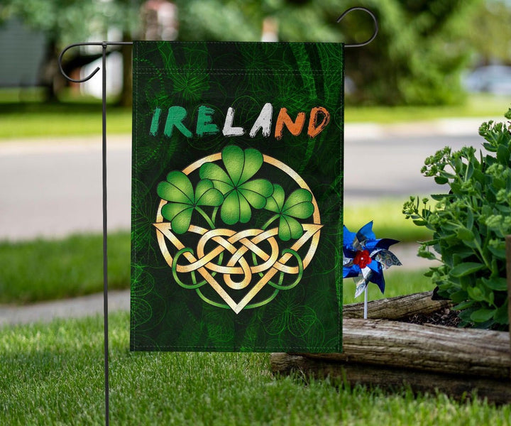Ireland Celtic Garden Flag - Irish Shamrock