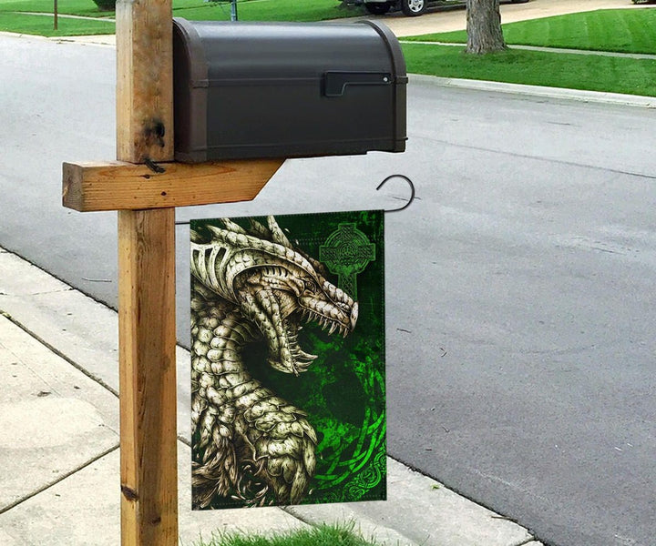 Ireland Celtic Flag - Dragon & Claddagh Cross