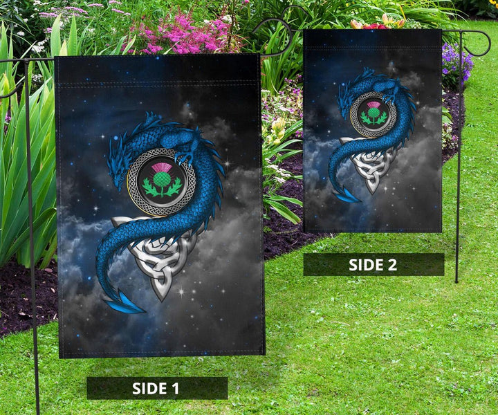 Scotland Celtic Flag - Dragon & Thistle With Celtic