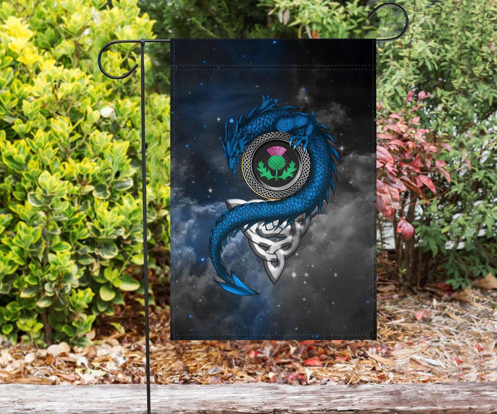 Scotland Celtic Flag - Dragon & Thistle With Celtic