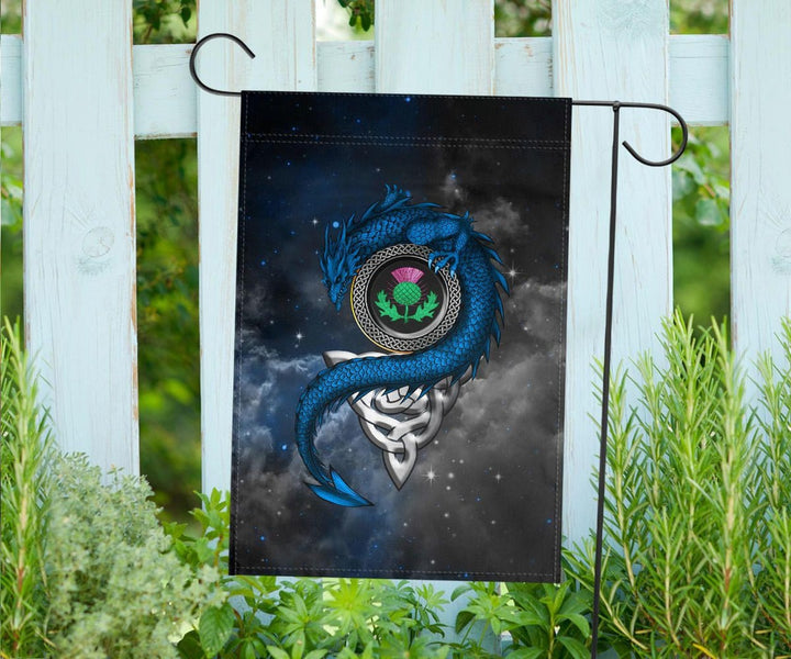 Scotland Celtic Flag - Dragon & Thistle With Celtic