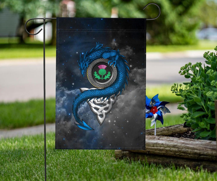 Scotland Celtic Flag - Dragon & Thistle With Celtic