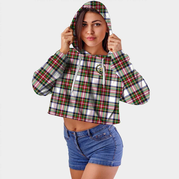 Stewart Dress Modern Clan Badge Classic Tartan Croptop Hoodie