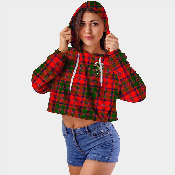 Stewart of Appin Modern Clan Badge Classic Tartan Croptop Hoodie