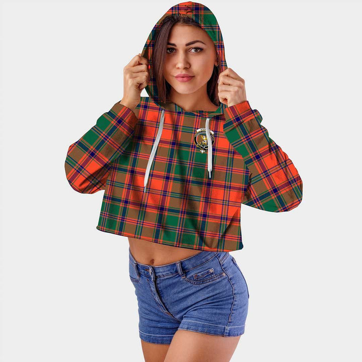 Stewart of Appin Ancient Clan Badge Classic Tartan Croptop Hoodie