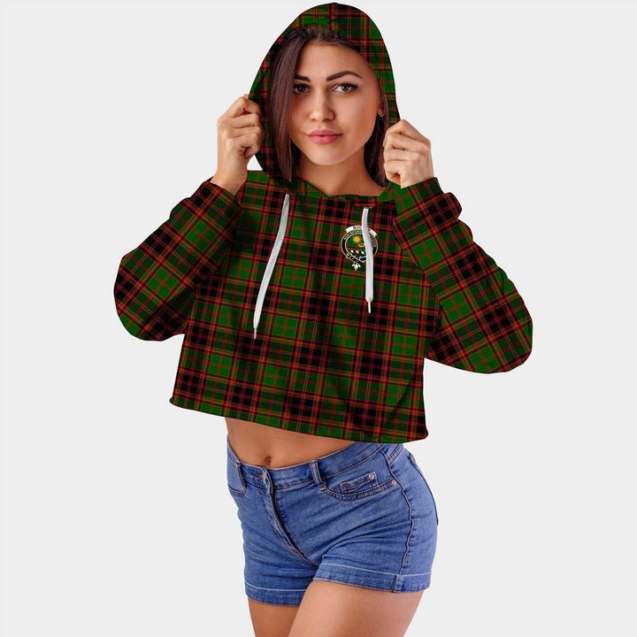 Buchan Modern Clan Badge Classic Tartan Croptop Hoodie