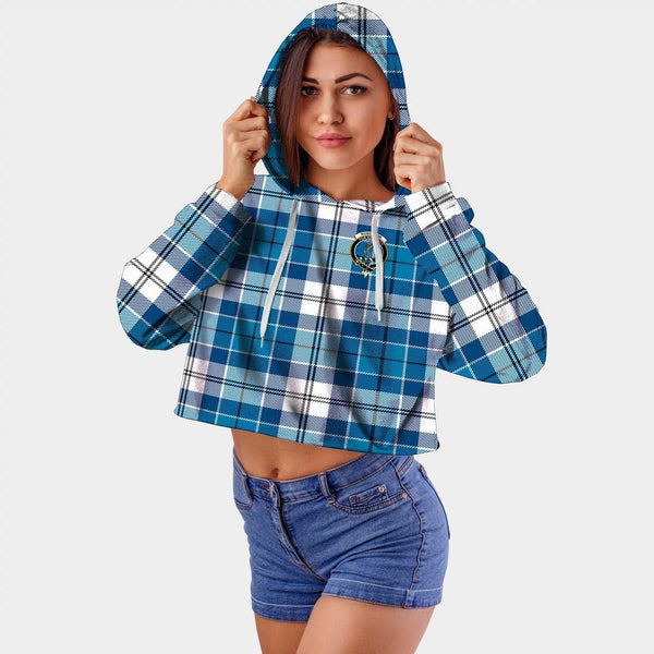 Roberton Clan Badge Classic Tartan Croptop Hoodie