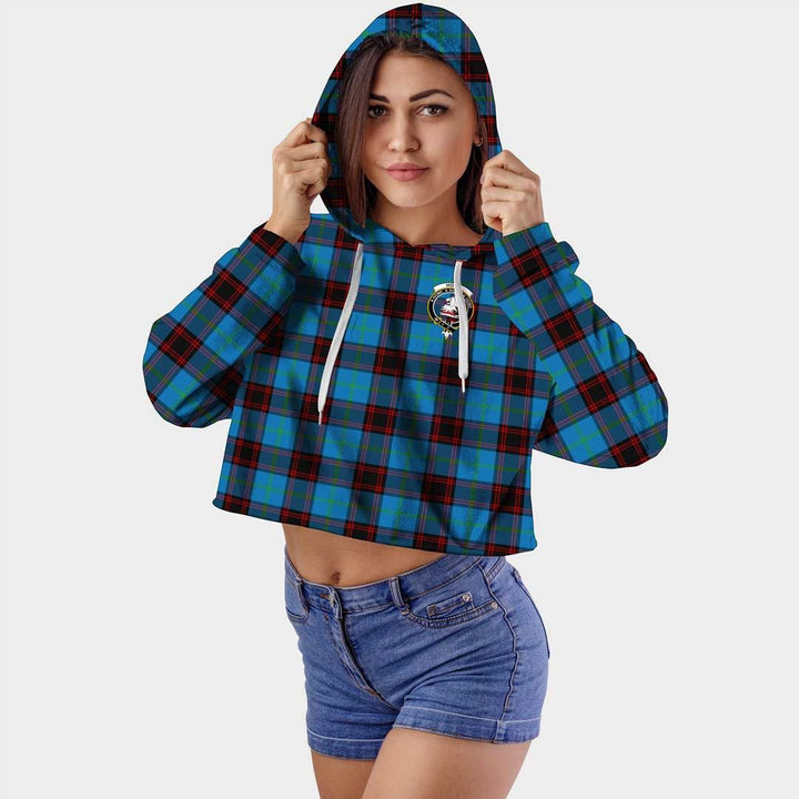 Home Ancient Clan Badge Classic Tartan Croptop Hoodie