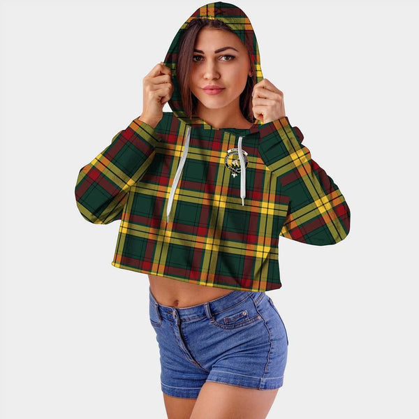 MacMillan Old Modern Clan Badge Classic Tartan Croptop Hoodie