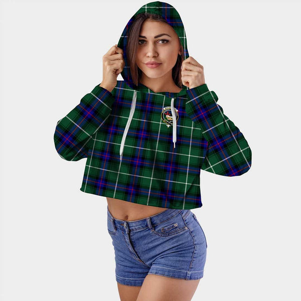 MacDonald of the Isles Hunting Modern Clan Badge Classic Tartan Croptop Hoodie