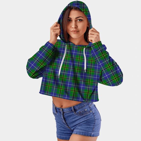 Turnbull Hunting Tartan Crop Top Hoodie